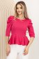 Bluza dama din crep fuchsia mulata cu peplum si umeri bufanti - StarShinerS 1 - StarShinerS.ro