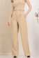 Pantaloni lungi din stofa premium elastica bej evazati cu buzunare laterale - StarShinerS 1 - StarShinerS.ro