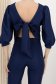 Top din stofa elastica bleumarin cu spatele gol si maneci bufante - StarShinerS 4 - StarShinerS.ro
