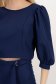 Top din stofa elastica bleumarin cu spatele gol si maneci bufante - StarShinerS 5 - StarShinerS.ro
