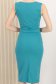 Rochie din crep turcoaz midi tip creion cu decolteu cazut - StarShinerS 6 - StarShinerS.ro
