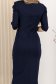 Rochie din crep bleumarin midi tip creion crapata pe picior - StarShinerS 5 - StarShinerS.ro