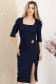 Rochie din crep bleumarin midi tip creion crapata pe picior - StarShinerS 2 - StarShinerS.ro