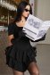 Rochie din crep neagra scurta in clos cu volanase - StarShinerS 1 - StarShinerS.ro