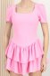 Rochie din crep roz-deschis scurta in clos cu volanase - StarShinerS 4 - StarShinerS.ro