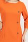 Rochie din stofa elastica portocalie scurta tip creion cu nasturi decorativi - StarShinerS 4 - StarShinerS.ro