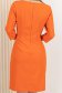 Rochie din stofa elastica portocalie scurta tip creion cu nasturi decorativi - StarShinerS 5 - StarShinerS.ro