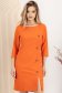 Rochie din stofa elastica portocalie scurta tip creion cu nasturi decorativi - StarShinerS 2 - StarShinerS.ro