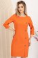 Rochie din stofa elastica portocalie scurta tip creion cu nasturi decorativi - StarShinerS 1 - StarShinerS.ro