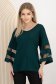 Bluza dama din lycra verde-inchis cu croi larg si maneci decorative 1 - StarShinerS.ro