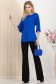 Bluza dama din lycra albastra cu croi larg si detaliu frontal tip fundita 4 - StarShinerS.ro