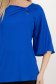 Bluza dama din lycra albastra cu croi larg si detaliu frontal tip fundita 5 - StarShinerS.ro