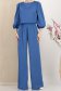 Compleu din satin albastru cu elastic in talie si maneci bufante 5 - StarShinerS.ro