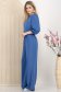 Compleu din satin albastru cu elastic in talie si maneci bufante 2 - StarShinerS.ro