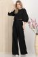 Compleu din satin negru cu elastic in talie si maneci bufante 4 - StarShinerS.ro