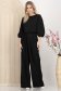 Compleu din satin negru cu elastic in talie si maneci bufante 2 - StarShinerS.ro