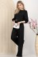 Compleu din satin negru cu elastic in talie si maneci bufante 1 - StarShinerS.ro