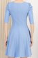 Rochie din crep albastru-deschis scurta in clos cu umeri bufanti - StarShinerS 5 - StarShinerS.ro