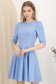 Rochie din crep albastru-deschis scurta in clos cu umeri bufanti - StarShinerS 1 - StarShinerS.ro