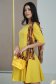 Rochie din crep galbena scurta in clos cu umeri bufanti - StarShinerS 2 - StarShinerS.ro