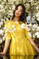 Rochie din crep galbena scurta in clos cu umeri bufanti - StarShinerS 1 - StarShinerS.ro