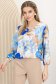 Bluza dama din georgette albastru-deschis cu croi larg si elastic in talie 1 - StarShinerS.ro