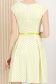 Rochie cu buline din stofa elastica verde lime in clos cu accesoriu tip curea 4 - StarShinerS.ro
