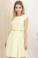 Rochie cu buline din stofa elastica verde lime in clos cu accesoriu tip curea 1 - StarShinerS.ro