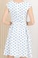 Rochie cu buline din stofa elastica albastra in clos cu accesoriu tip curea 6 - StarShinerS.ro
