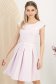Rochie cu buline din stofa elastica roz-deschis in clos cu accesoriu tip curea 1 - StarShinerS.ro
