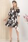 Rochie din stofa elastica neagra scurta cu pliuri si accesoriu tip curea 3 - StarShinerS.ro