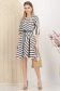 Rochie din stofa elastica bleumarin scurta cu pliuri si accesoriu tip curea 3 - StarShinerS.ro