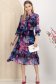 Rochie din voal mov midi in clos cu elastic in talie 3 - StarShinerS.ro