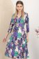 Rochie din lycra mov midi in clos cu decolteu in v 4 - StarShinerS.ro