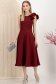 Rochie din stofa cu sclipici visinie midi in clos cu volanas pe umar - StarShinerS 3 - StarShinerS.ro