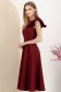 Rochie din stofa cu sclipici visinie midi in clos cu volanas pe umar - StarShinerS 2 - StarShinerS.ro