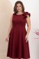 Rochie din stofa cu sclipici visinie midi in clos cu volanas pe umar - StarShinerS 3 - StarShinerS.ro