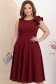 Rochie din stofa cu sclipici visinie midi in clos cu volanas pe umar - StarShinerS 1 - StarShinerS.ro