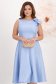 Rochie din stofa cu sclipici albastru-deschis midi in clos cu volanas pe umar - StarShinerS 2 - StarShinerS.ro