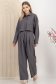 Compleu din material subtire gri cu elastic in talie 2 - StarShinerS.ro