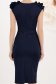 Rochie din crep bleumarin pana la genunchi petrecuta tip creion cu volanase - StarShinerS 5 - StarShinerS.ro