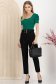 Body din bumbac verde mulat cu umeri bufanti 2 - StarShinerS.ro