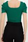 Body din bumbac verde mulat cu umeri bufanti 4 - StarShinerS.ro