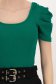 Body din bumbac verde mulat cu umeri bufanti 5 - StarShinerS.ro