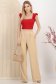 Body din bumbac elastic rosu mulat cu volanase la maneca 3 - StarShinerS.ro