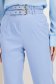 Pantaloni lungi din stofa elastica albastru-deschis cu un croi drept si accesorii tip curea 5 - StarShinerS.ro