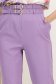 Pantaloni lungi din stofa elastica mov cu un croi drept si accesorii tip curea 5 - StarShinerS.ro