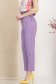 Pantaloni lungi din stofa elastica mov cu un croi drept si accesorii tip curea 3 - StarShinerS.ro