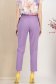 Pantaloni lungi din stofa elastica mov cu un croi drept si accesorii tip curea 4 - StarShinerS.ro