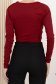 Body din lycra visiniu mulat cu drapaje laterale 4 - StarShinerS.ro